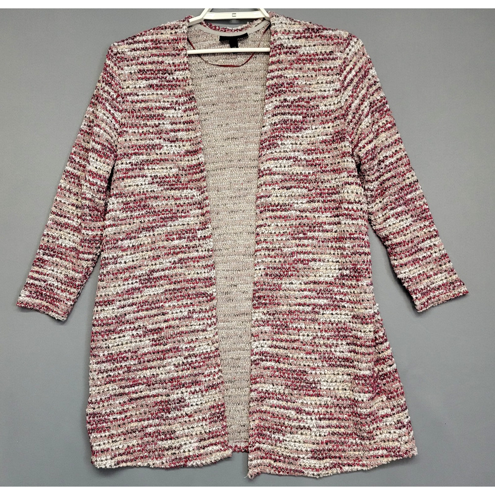 Lane Bryant Cardigan Sweater Women 14/16 Cranberry Open Front Duster Knit Boho